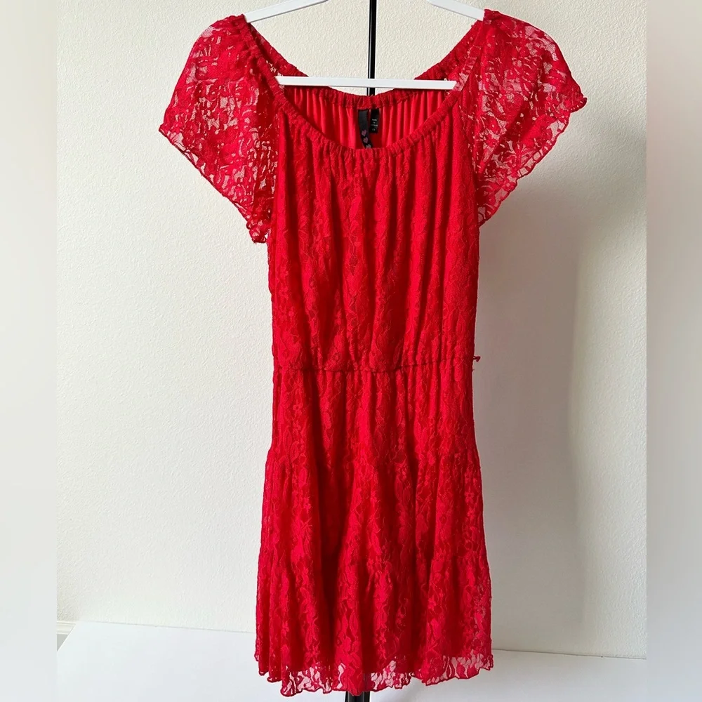 Red Western Lace Dress - Picture 6 of 7